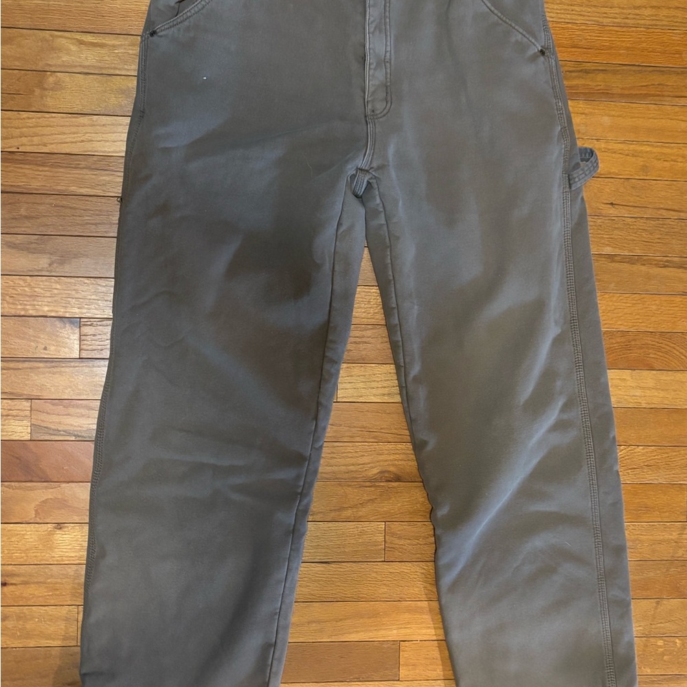 Gray Stanley Fleece Lined Utility Pants.